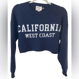 Hippie Rose California West Coast crop navy sweater large